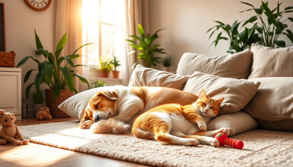 Cães e gatos convivendo em harmonia