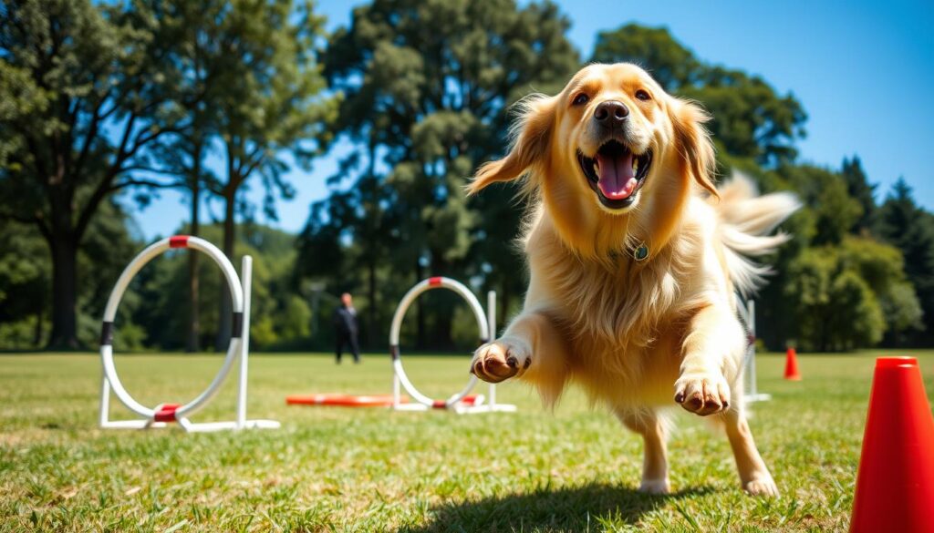 Golden Retriever treinando