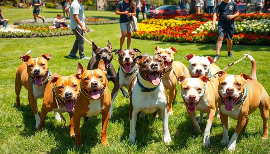 Pit Bull socializados e treinados