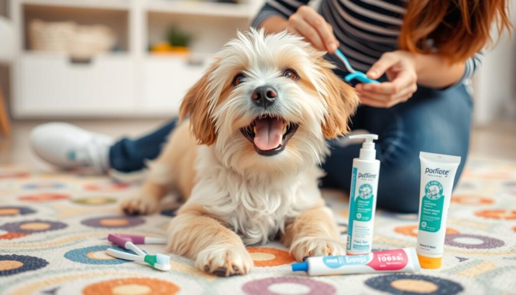 acostumar cão à escovação