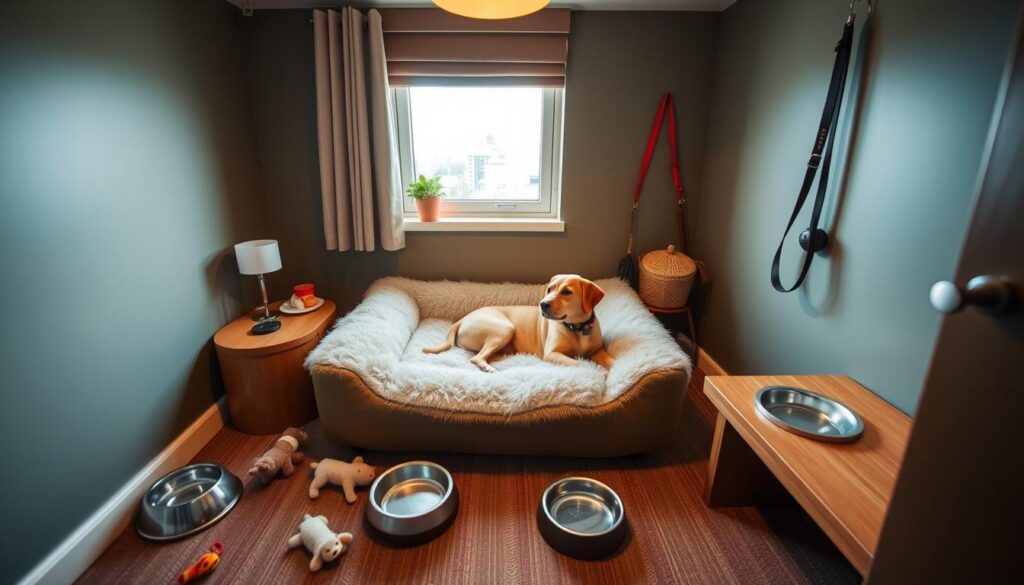 objetos familiares cão hotel